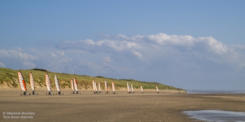 Les chars-à-voile sur la plage