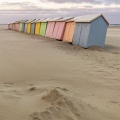 Les cabines de plage à Berck-sur-mer en fin de saison.