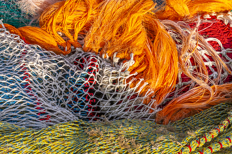 filets de pêche sur le port du hourdel